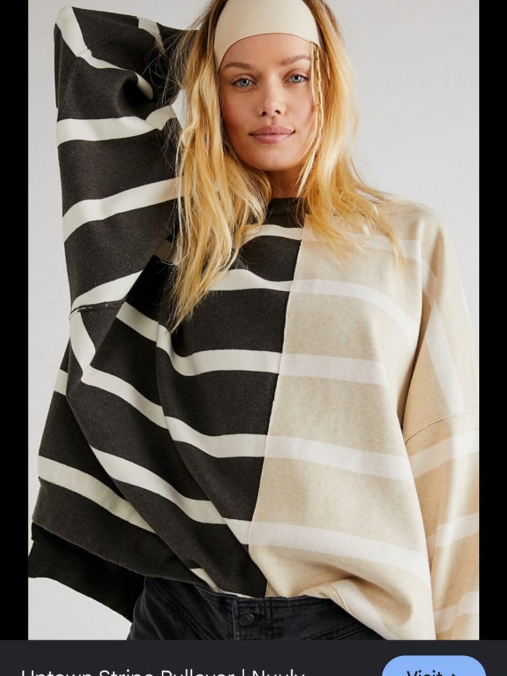 FREE PEOPLE UPTOWN STRIPE OVERSIZED cardigan sweater s